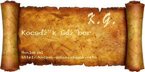 Kocsák Gábor névjegykártya