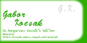 gabor kocsak business card